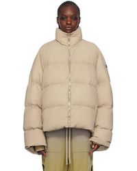 Rick Owens - Moncler + Taupe Cyclopic Down Jacket - Lyst