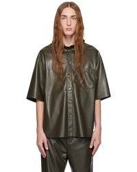 Nanushka - Gray Casmir Vegan Leather Shirt - Lyst