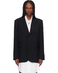 MM6 by Maison Margiela - Collarless Tailoring Wool Blazer - Lyst