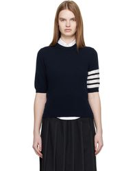 Thom Browne - Jersey Intarsia Classic Fit 4-Bar T-Shirt - Lyst
