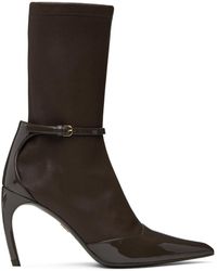 Ferragamo - Brown Pointed Ankle Boots - Lyst