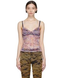 Priscavera - Purple Polyester Tank Top - Lyst