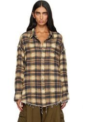 R13 - Shredded Seam Drop Neck Shirt - Lyst