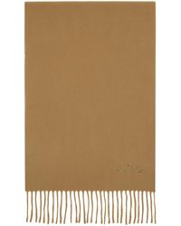 A.P.C. - . Tan Ambroise Embroidered Scarf - Lyst
