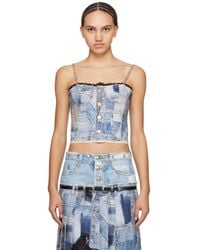 ANDERSSON BELL - Trompe L'Œil Denim Tank Top - Lyst