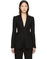 Rick Owens Blazer en flanelle de laine noir