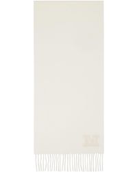 Max Mara - Écharpe de style étole blanche en cachemire à logo brodé - Lyst
