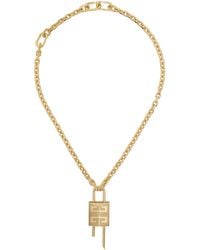 Givenchy - Gold 4g Padlock Necklace - Lyst