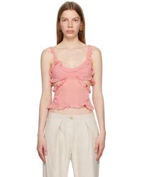 Acne Studios - Pink Ruffled Tank Top - Lyst