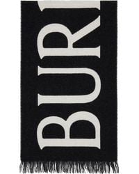 Burberry - Off- Logo Wool Scarf - Lyst