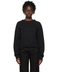 Lemaire - Black Crewneck Sweater - Lyst