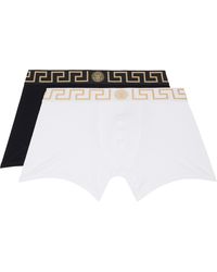 Versace - Two-Pack & Greca Border Long Boxer Briefs - Lyst
