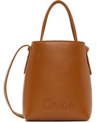 Chloé - Micro sac sense brun clair - Lyst