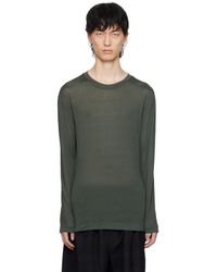 Lemaire - T-shirt à manches longues gris en soie - Lyst