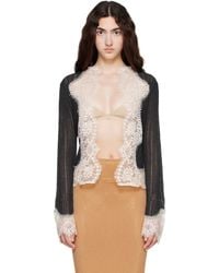 Anna Sui - Off- Lingerie Lace Knit Cardigan - Lyst