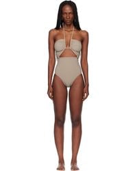 Rick Owens - Taupe Temple Prong Bather Swimsuit - Lyst