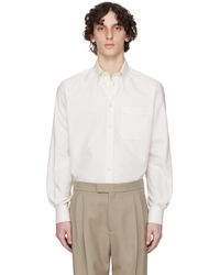 Valentino - Off- Cotton Oxford Slim Fit Vlogo Shirt - Lyst