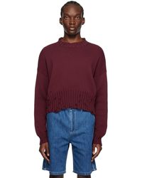Marni - Burgundy Cropped Sweater - Lyst