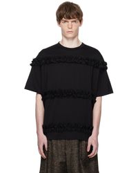Simone Rocha - T-Shirt Noir À Garnitures À Volants - Lyst