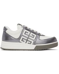 Givenchy - Gunmetal & White G4 Laminated Leather Sneakers - Lyst