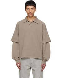 Agolde - Khaki Curren Double Sleeve Polo - Lyst