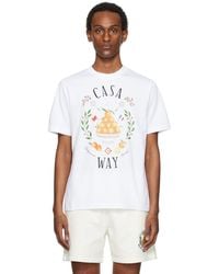 CASABLANCA - T-Shirt 'Casa Way' Blanc Exclusif À Ssense - Lyst