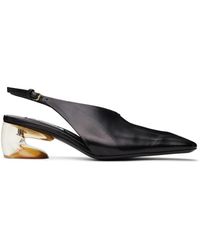 Jil Sander - Chaussures à talon bottier noires en cuir - Lyst