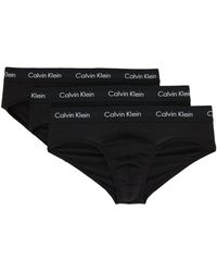 Calvin Klein - Ensemble de trois slips noirs - Lyst