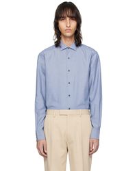 Zegna - Blue Buttoned Long Sleeve Shirt - Lyst