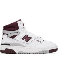 New Balance - White & Burgundy 650 Sneakers - Lyst