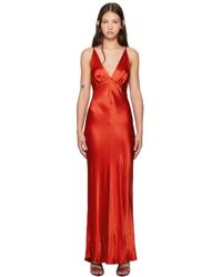 Bec & Bridge - Robe Longue Moon Dance Rouge À Col En V - Lyst