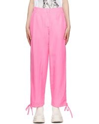 MSGM - Pink Drawstring Trousers - Lyst