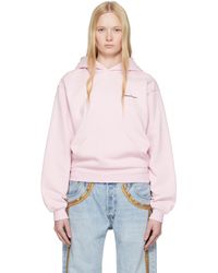 Coperni - Pull À Capuche Rose À Appliqué De Couronne - Lyst