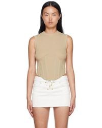 Dion Lee - Beige Cotton Tank Top - Lyst