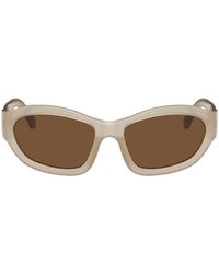 Dries Van Noten - Taupe Linda Farrow Edition goggle Sunglasses - Lyst