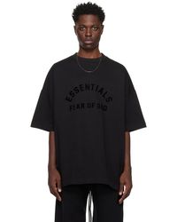 Fear Of God - T-Shirt Noir À Col Ras Du Cou - Lyst