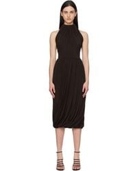 Alaïa - Twisted Soft Jersey Midi Dress - Lyst