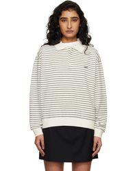 DUNST - Polo Blanc Cassé À Rayures Et À Logo - Lyst