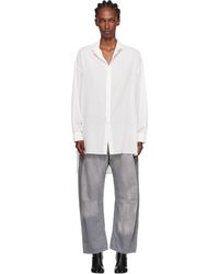 Y's Yohji Yamamoto - Chemise Ample Blanche À Col - Lyst