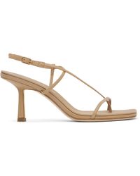 STUDIO AMELIA - Sandales À Talon Aiguille 70 Beiges À Bride Décentrée - Lyst