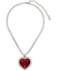 Vetements Crystal Heart Necklace - Red