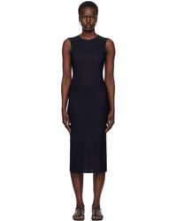 Jil Sander - ブラック クルーネック スリップドレス - Lyst