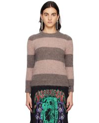 Raf Simons - Taupe & Pink Stripe Sweater - Lyst
