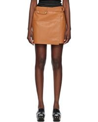 Nanushka - Tan Susan Leather Miniskirt - Lyst