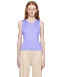 Pleats Please Issey Miyake - Blue New Colorful Basics 3 Tank Top - Lyst