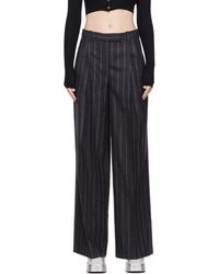 Slacks and Chinos Wide-leg and palazzo trousers Versace Synthetic Greca Waistband Pleated Trousers in Black Womens Clothing Trousers 