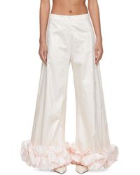 Super Yaya - Pantalon nayla blanc cassé et rose - Lyst