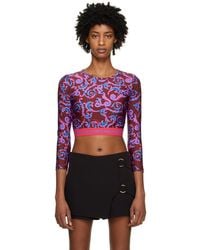 Versace Jeans Couture - Pink Sketch Couture Long Sleeve T-shirt - Lyst
