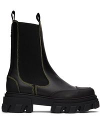 Ganni - Cleated Mid Chelsea Boots - Lyst