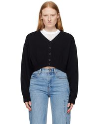 T By Alexander Wang - Cardigan écourté noir - Lyst